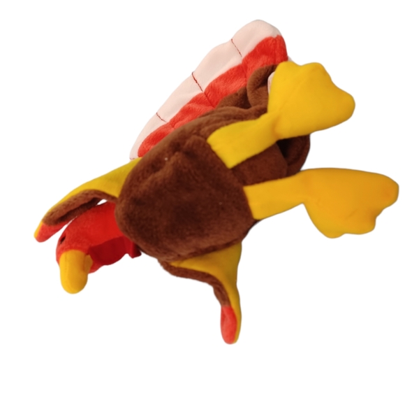 ✓TY Beanie Baby “Gobbles” Turkey Rare sitting Plush stuffed animal Thanksgiving - Picture 5 of 7